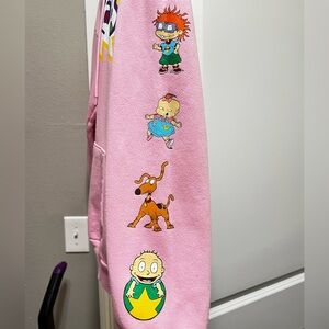 Oversized pink Rugrats hoodie, size small.
